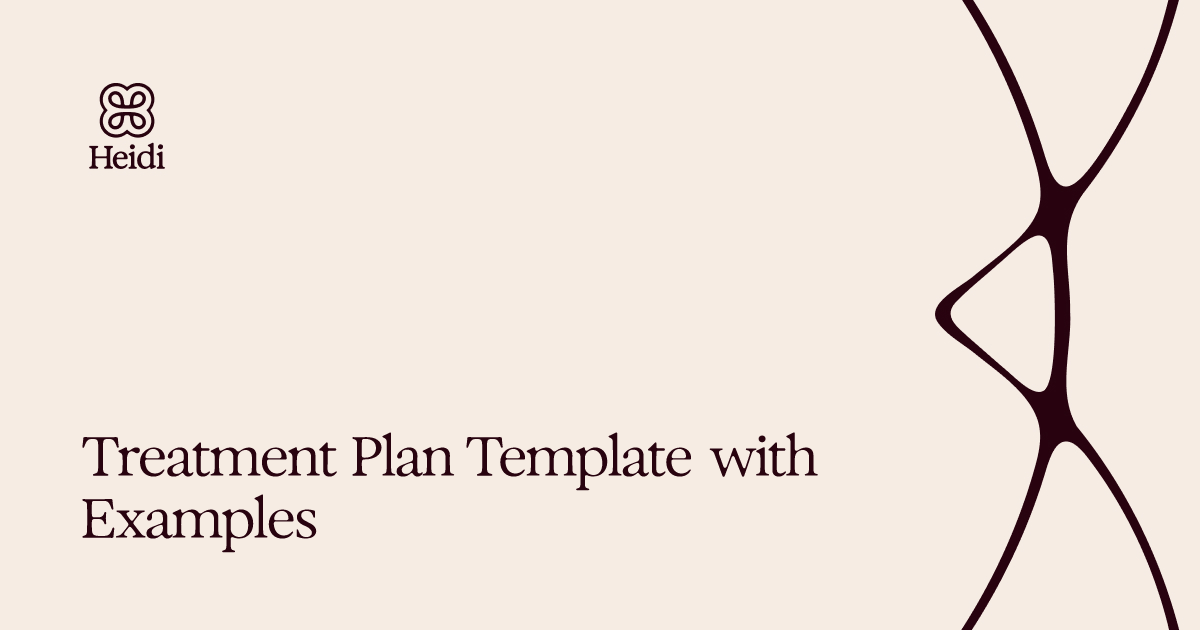 Treatment Plan Template with Examples